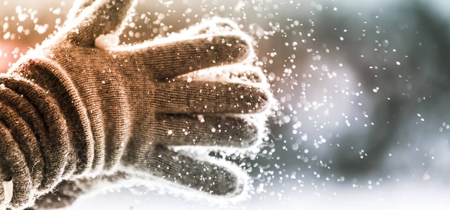 Be prepared for a harsh winter gloved hand image