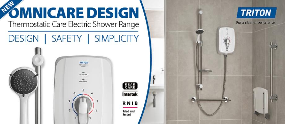 Omnicare Design Thermostatic Care Electric Shower Range